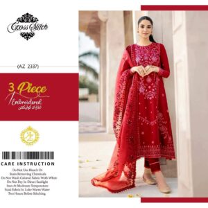 Stock Clearance Sale Cross Stitch 3Piece Embroidered Outfit Code 2337