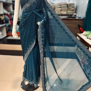 Chiffon Original Korean Stones work Saree By Maryam's Collection