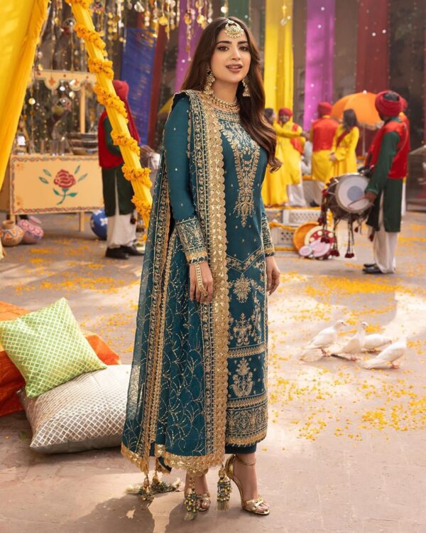 Asim Jofa Fancy Wedding Chiffon Suit with Malai Trouser Unstitched