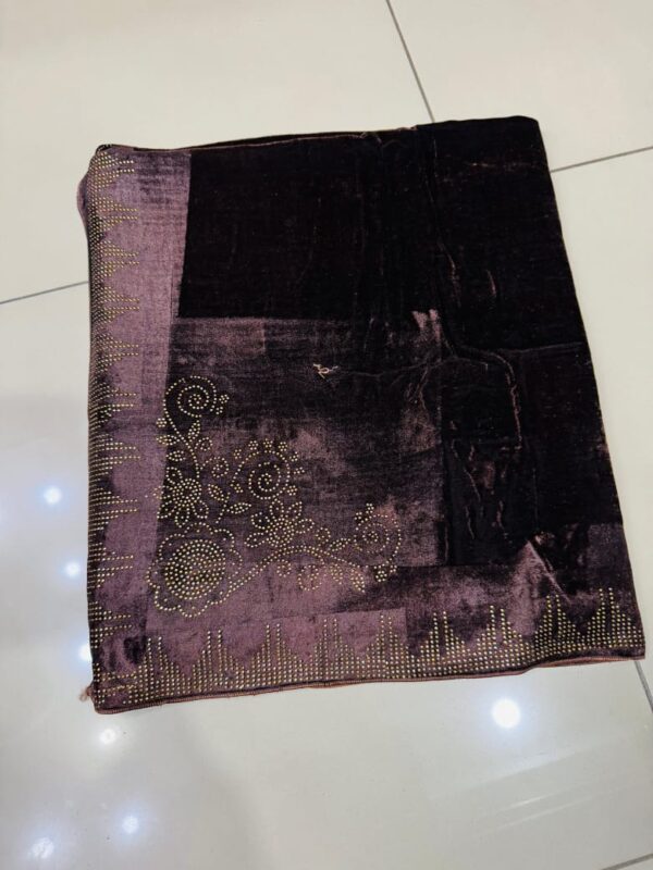 Exquisite Handmade Velvet Shawls with 4Cut DMC Stones