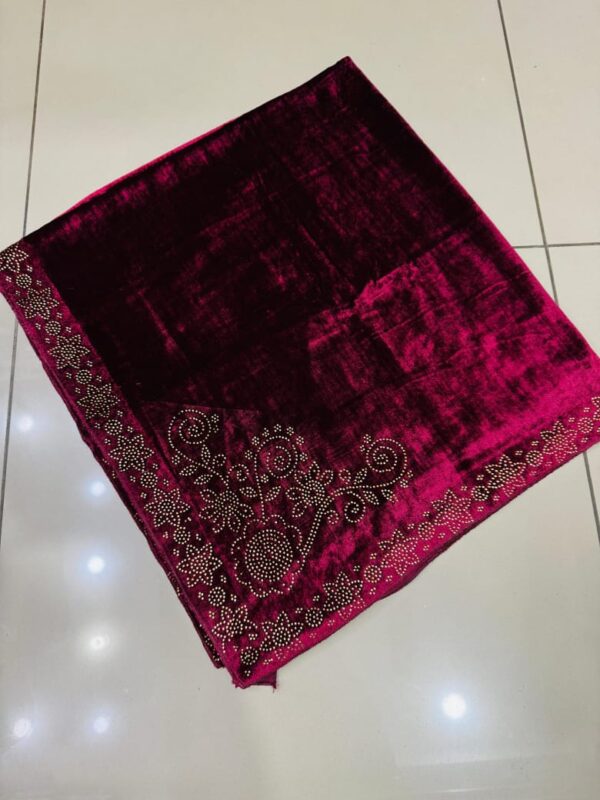 Exquisite Handmade Velvet Shawls with 4Cut DMC Stones