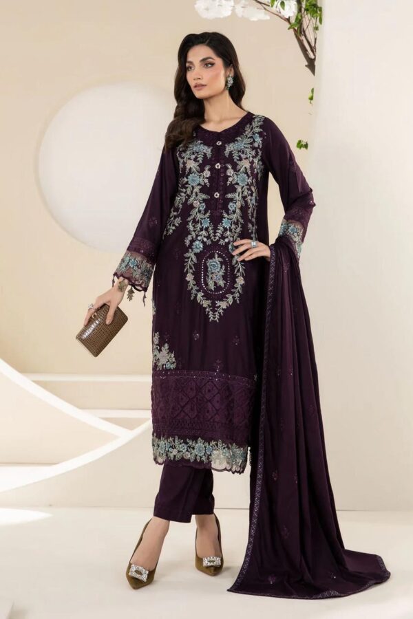 Maria B Winter Collection 2024 Bareeze Dhanak Fabric with Heavy Embroidery and Ready to Wear Shawl