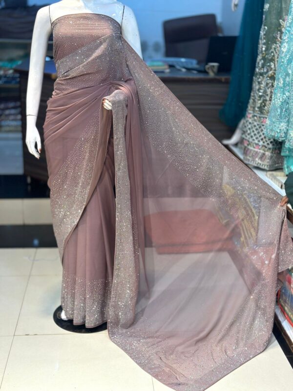 New Arrival Original Korean Stones Work Saree by Maryams Collection