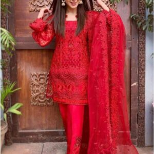 Zainab Chottani Net Embroidered Outfit with Handwork Stone Embellishments