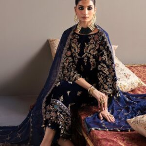 Emaan Adeel Velvet Embroidered Suit 2024 A Masterpiece in Elegance