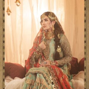 Maria B Wedding Collection Heavy Embroidered Mysori Gharara and Dupatta