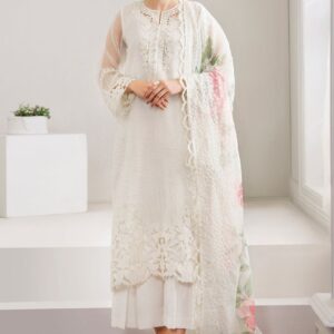 Ramadan 2025 Special BAROQUE Luxury Festive Organza Dress with Pearl Embellishments