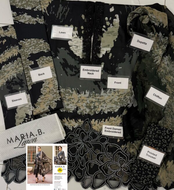 MariaB Mprints Embroidered Patchwork Luxury Unstitched 3Piece Suit